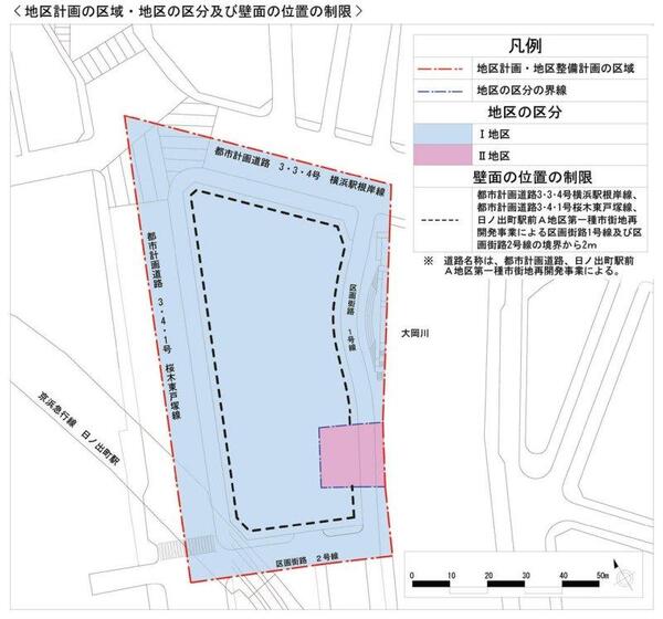 地区の区分・壁面の位置の制限