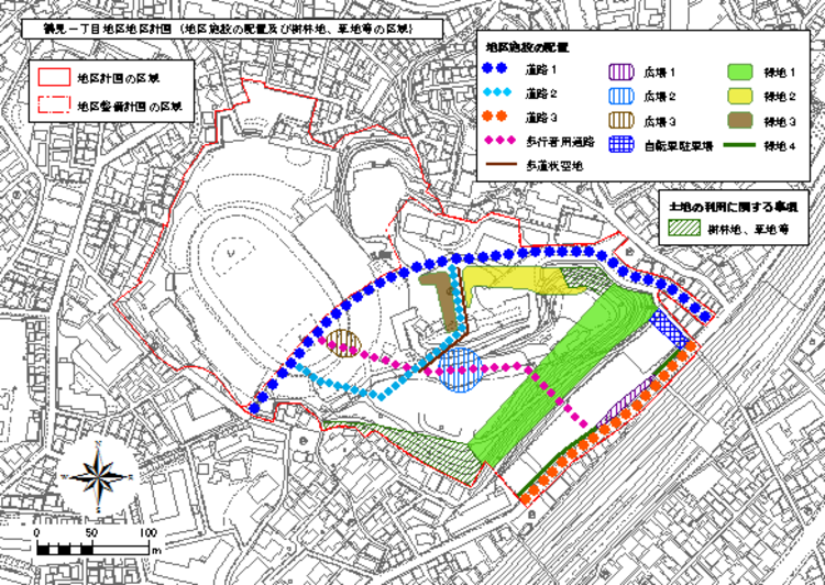 地区施設の配置及び樹林地、草地等の区域