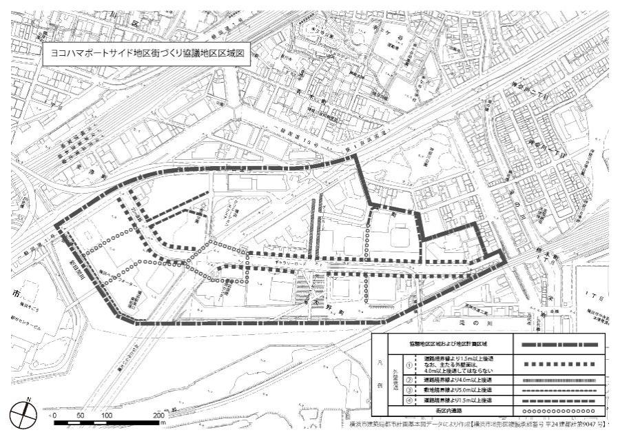 ヨコハマポートサイド地区街づくり協議地区区域図