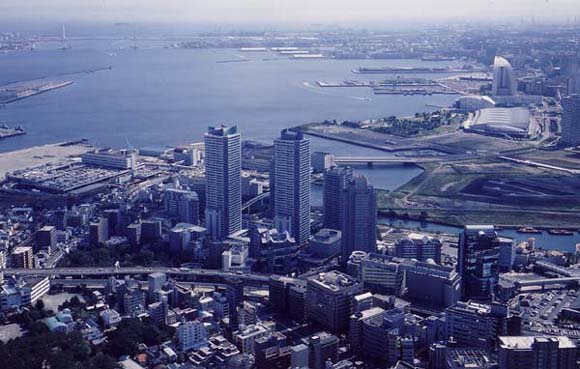 ポートサイド地区の空撮の写真