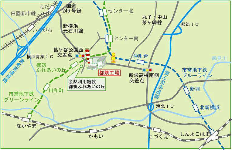 都筑工場アクセスマップ