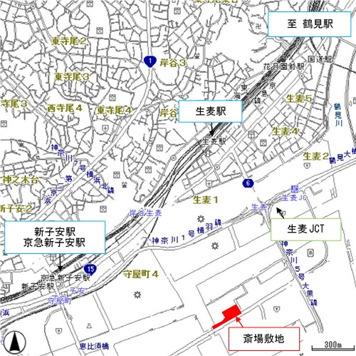 東部方面斎場（仮称）の位置図