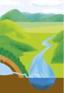 洪水を緩和するイメージ図