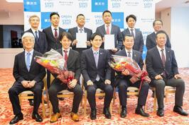 「第95回 都市対抗野球大会」に出場される三菱重工East硬式野球部とENEOS野球部を激励しました