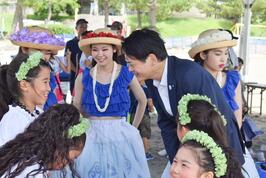 海の公園 海水浴場の「海開き式」でご挨拶をしました