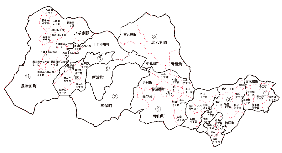 緑区自治会区域図