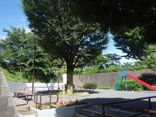 寺山町第四公園の広場と遊具