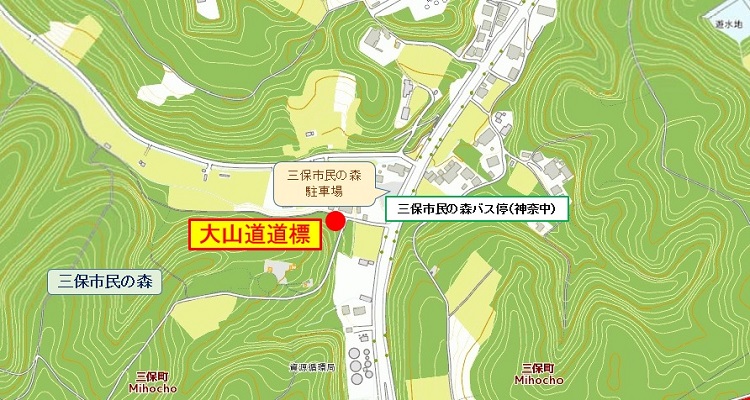 大山道道標 地図