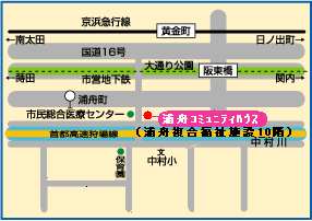 浦舟コミュニティハウスの地図