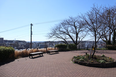 三春台第二公園の階段を登ると広場があります