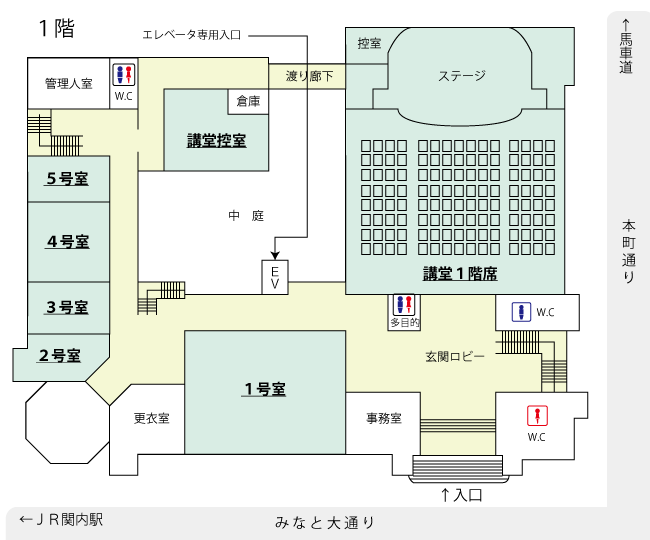 １階の館内マップ