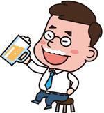 飲酒して赤い顔の男性