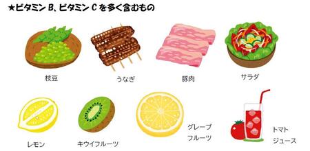 ビタミンB、ビタミンCを多く含む食べ物