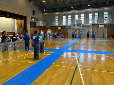 体育館での訓練