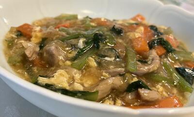 小松菜のあんかけ玉子とじ