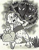 「まゆ買いのおとらさん」の民話のイラスト