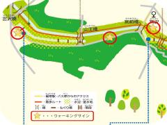 マップ内のウォーキングサイン位置の画像