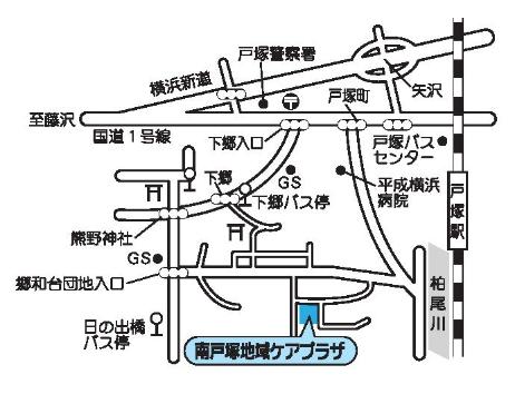 南戸塚地域ケアプラザの周辺図