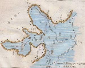 縄文時代前期（5000～6000年前）の海岸線