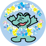 123_お花とワッくん青系（丸あり）