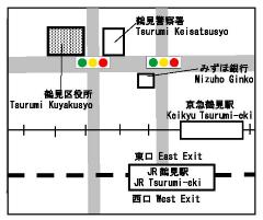 鶴見区役所の地図