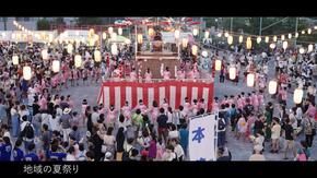 こども達が盆踊りをしている様子